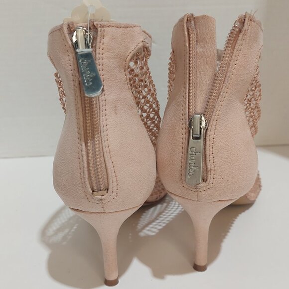 Charles by Charles David Afterhours Rhinestone Mesh Bootie Pink Blush Size 8.5 - Picture 3 of 6